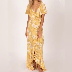 Amuse society yellow maxi dress